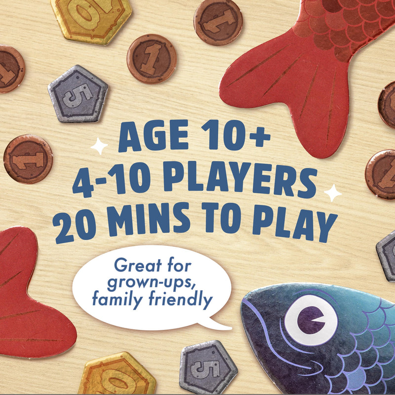 Sounds Fishy Board Game: The Fast-Thinking, Bluffing Family Game for Kids 10+ and Adults | Best New Board Games | Best Christmas Board Games