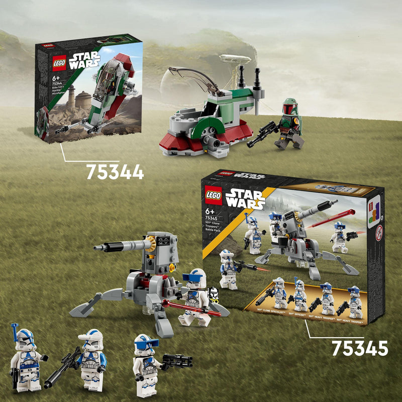 LEGO Star Wars 501st Clone Troopers Battle Pack Set, Buildable Toy with AV-7 Anti Vehicle Cannon and Spring Loaded Shooter plus 4 Characters 75345