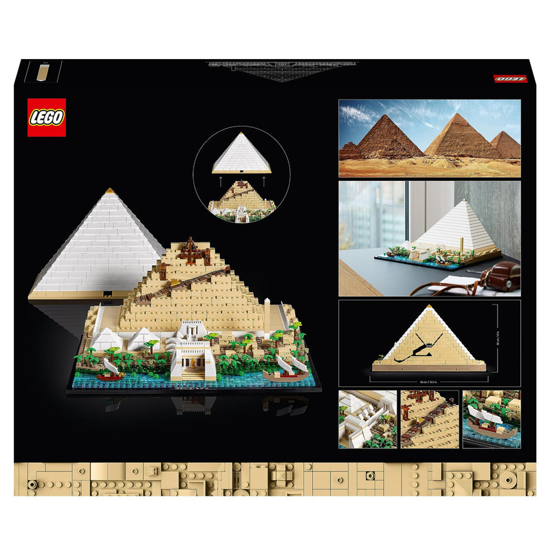 LEGO Architecture Great Pyramid of Giza Set, Home Decor Model Building Kit, Gift Idea for Adults, Men, Women, Mum, Dad, Creative Activity, Famous Landmarks Collection 21058