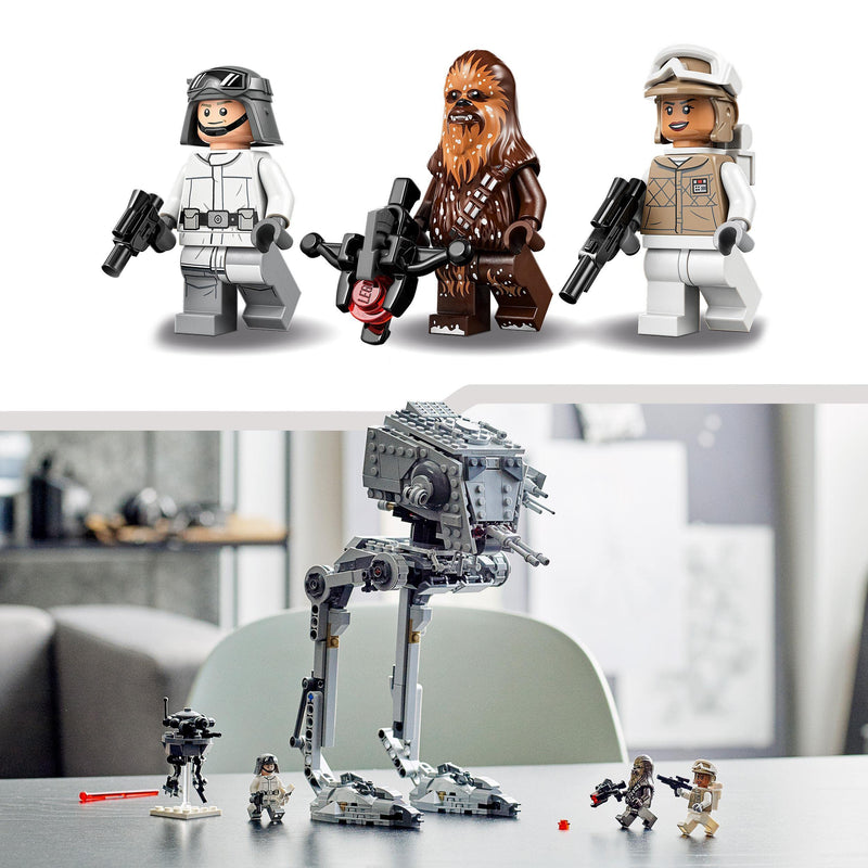 LEGO 75322 Star Wars Hoth AT-ST Walker Building Toy for Kids with Chewbacca Minifigure and Droid Figure, The Empire Strikes Back Model