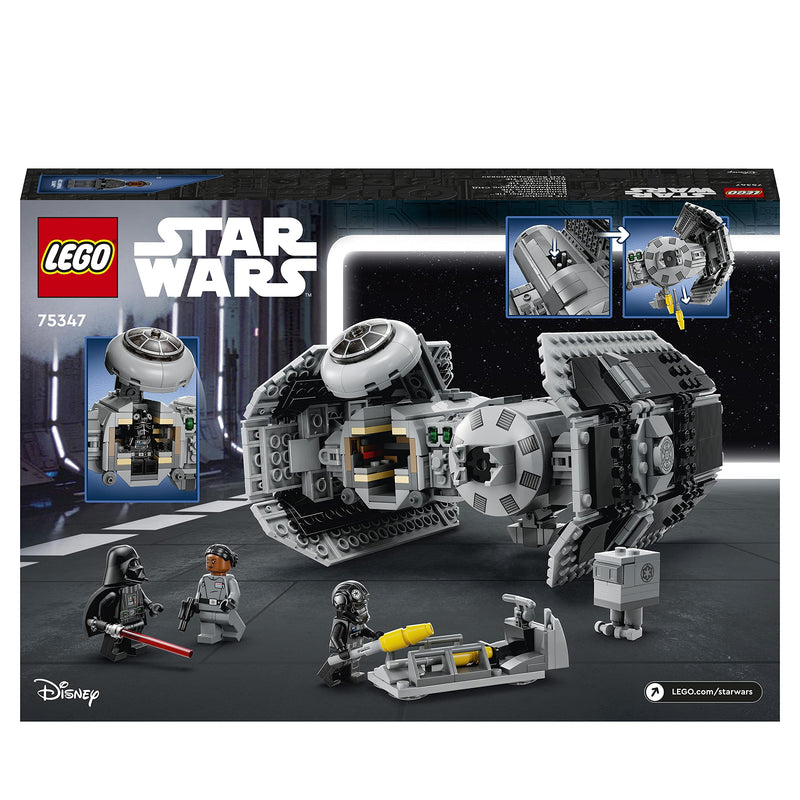 LEGO Star Wars TIE Bomber Model, Building Toy for 9 Plus Year Old Boys & Girls, Starfighter with Gonk Droid Figure & Darth Vader Minifgure with a Lightsaber, Collectable Gift Idea 75347