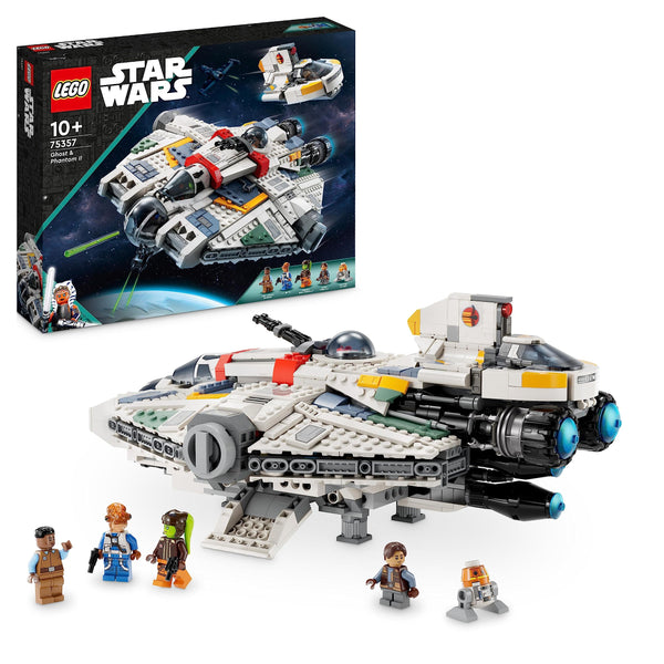 LEGO Star Wars Ghost & Phantom II Set Featuring 2 Brick-Built Ahsoka Vehicles, Buildable Starship Toys for Kids, Boys, Girls With 5 Characters including Jacen Syndulla and a Chopper Droid Figure 75357