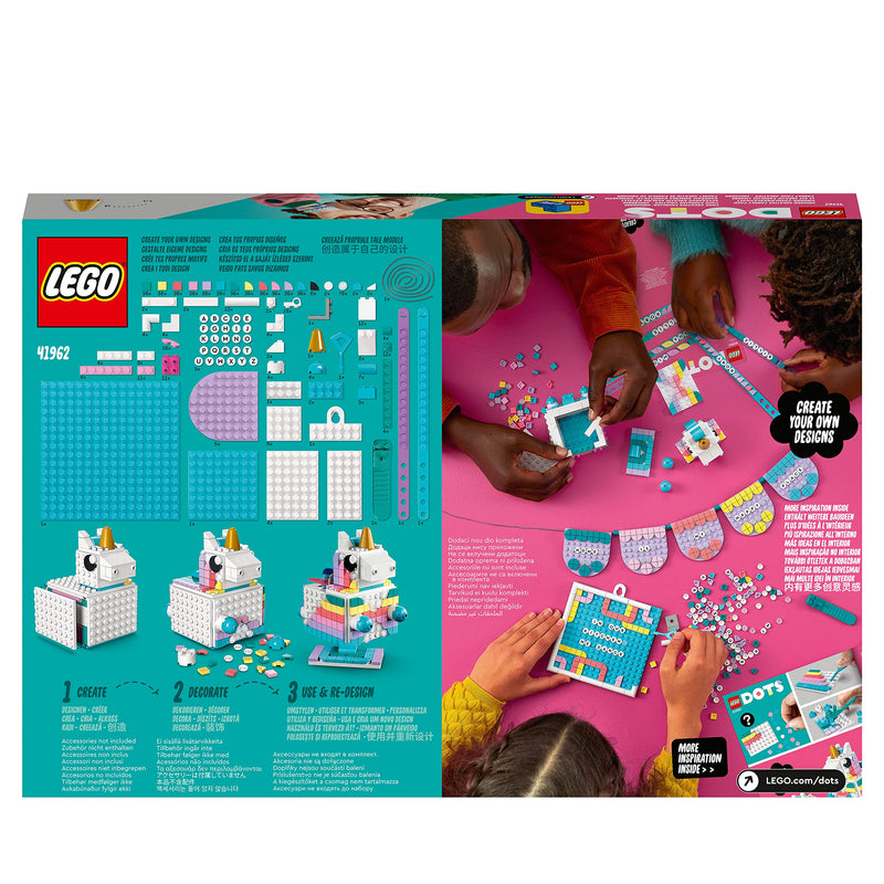 LEGO 41962 DOTS Unicorn Creative Family Pack 5 in 1 Toy Crafts Set with Bunting and Message Board, Party Decorations Gift for Kids, Girls and Boys Aged 6 Plus