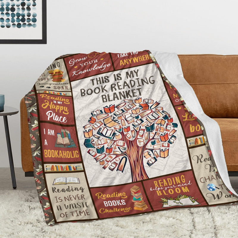 Fiwbnasz Book Lovers Blanket Gift, Book Reading Librarian Gifts Throw Blanket 50"x60", Book Club Gifts for Reading Lover Bookish, Book Lover Birthday Christmas Graduation Blanket Gift