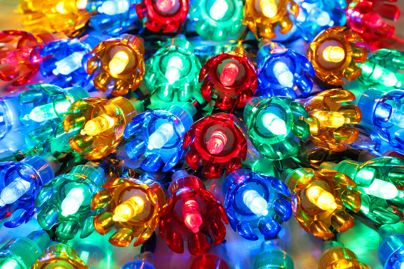 Christmas Concepts® 100 10m/33ft Retro Multi Coloured LED Petal Lights with 8 Function Controller – Indoor/Outdoor – Energy Efficient A++ - Christmas Lights - Gift Guide