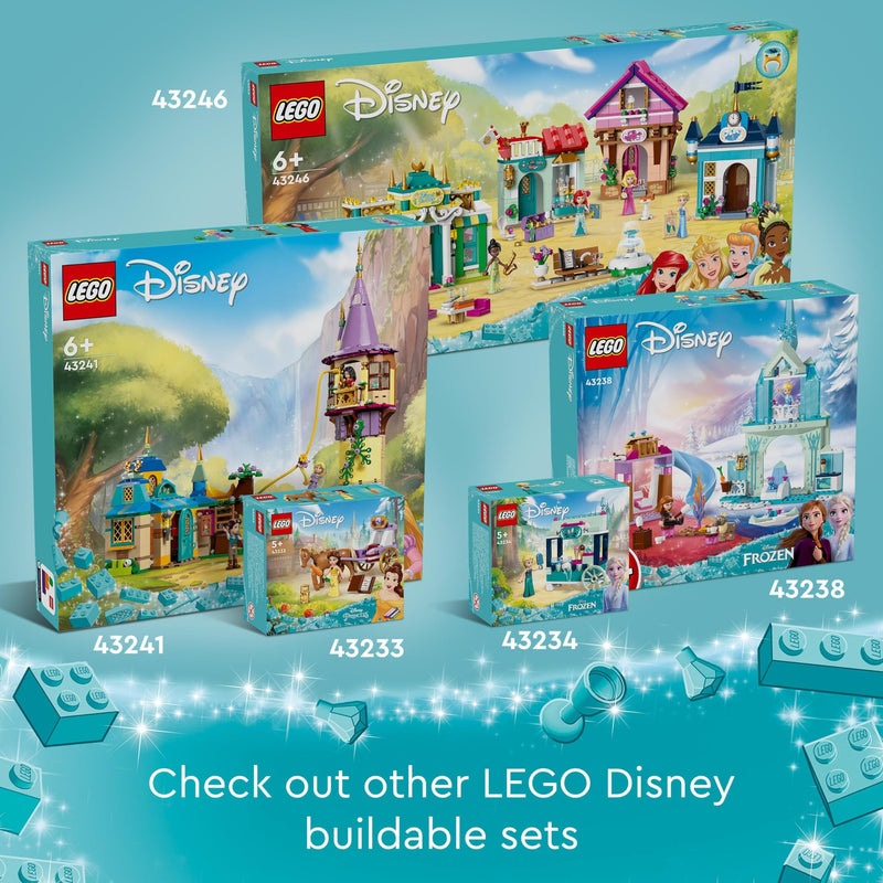 LEGO ǀ Disney Princess Elsa’s Frozen Castle Buildable Toy for 4 Plus Year Old Girls and Boys, Includes Princess Elsa and Anna Mini-Doll Figures and 2 Animal Toys, Fun Birthday Gift 43238