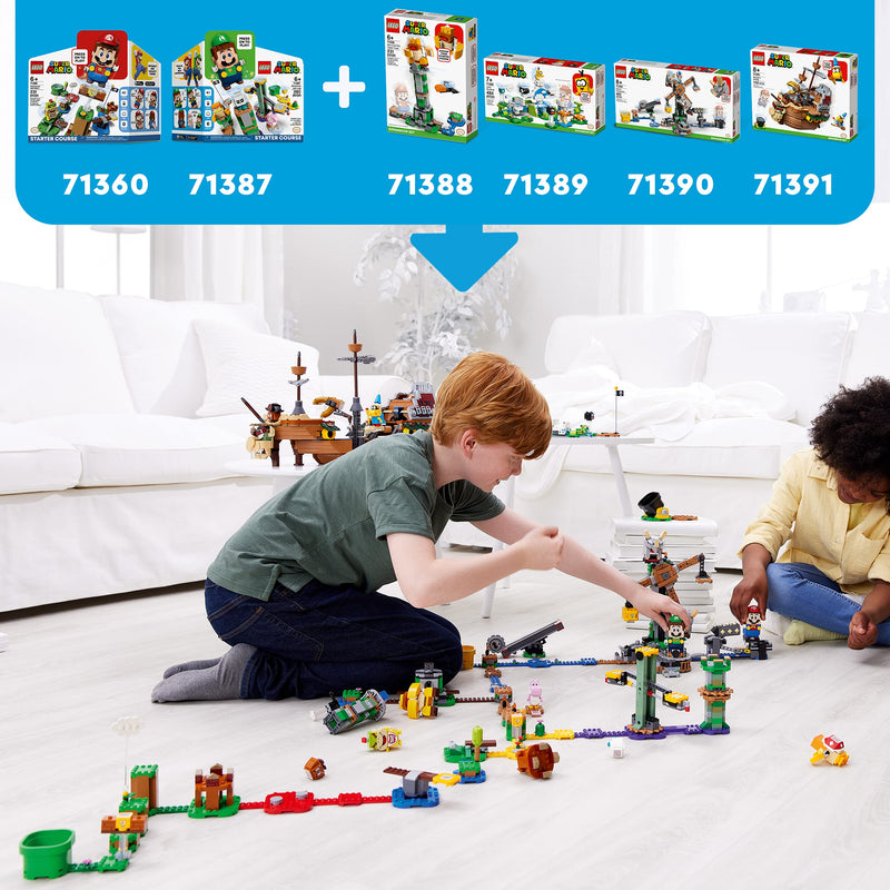 LEGO 71390 Building Set, Super Mario Reznor Knockdown Expansion Set, Collectible Buildable Game Toy for Kids with Blue Toad Figure, Multicolor, Gifts for Girls and Boys age 8 Plus