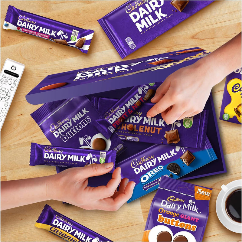 Cadbury Dairy Milk Deluxe Chocolate Hamper, Gift Box of 10 Assorted Chocolate Bars and Bags, 1.04 kg - Gift Guide