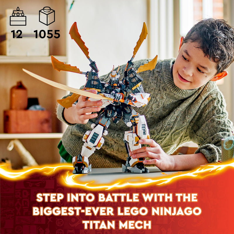 LEGO NINJAGO Cole’s Titan Dragon Mech Set, Adventure Toy for Boys and Girls, Ninja Playset with 1 Character Minifigure, Dragons Rising Birthday Gift for Kids & Teens Aged 12 and Over 71821