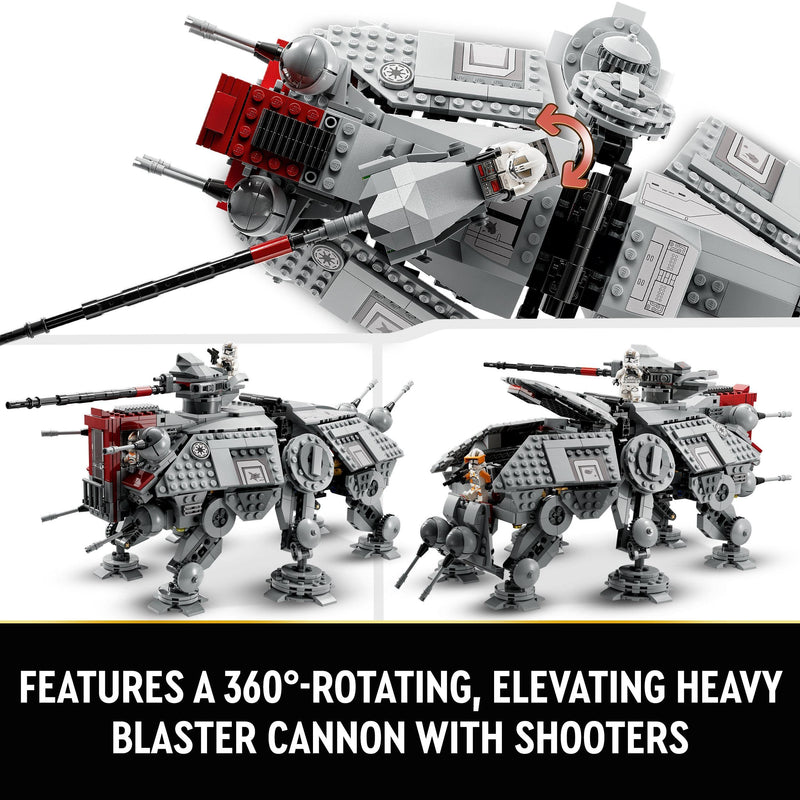 LEGO Star Wars AT-TE Walker Poseable Toy, Revenge of the Sith Set, Gift for Kids, Boys & Girls, with 3 212th Clone Troopers, Dwarf Spider & Battle Droid Figures 75337