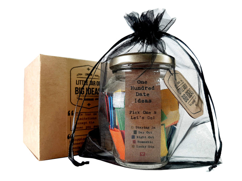 Little Jar of Big Ideas® - 100 Date Ideas - Pick One & Let's Go - Unique Thoughtful Gift - Memorable Gift - Unique Present - Artisan Handcrafted Gift (Standard) - Gift Guide