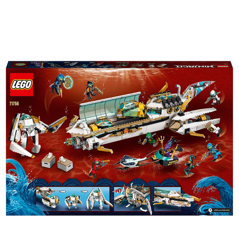 LEGO 71756 NINJAGO Hydro Bounty Building Set, Submarine Toy with Kai and Nya Minifigures, Ninja Toys, Gifts, Presents for Kids, Boys, Girls Age 9 Plus Years Old